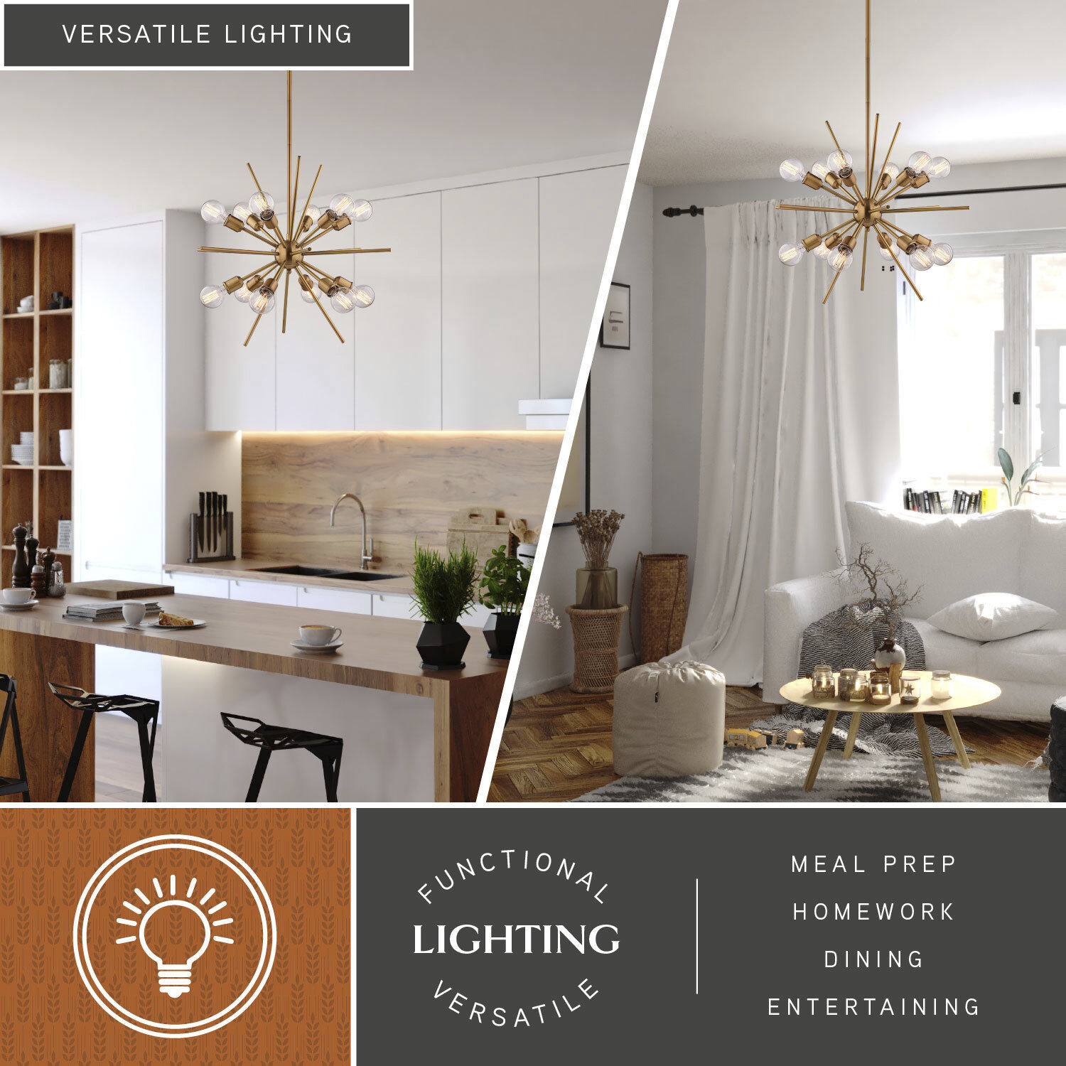 Estelle 12 Light 27.5 inch Natural Brass Pendant Ceiling Light