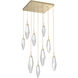 Rock Crystal LED 26.1 inch Gilded Brass Chandelier Ceiling Light in Chilled Clear, 2700K LED, Square Multi-Port