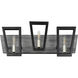 Zag 3 Light 21 inch Black and Grey Bath Vanity Wall Light in Black/Grey Wood