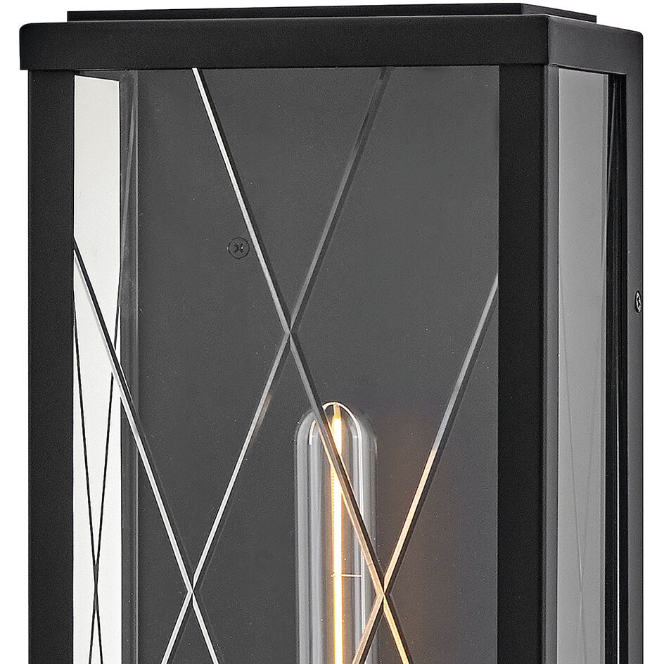 Monte 1 Light 16 inch Black with Burnished Bronze Outdoor Wall Mount