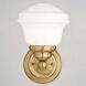 Huntley LED 7 inch Natural Brass Bathroom Light Wall Light
