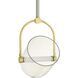 Marco 1 Light 10 inch Bone with Antique Brass Pendant Ceiling Light, Small