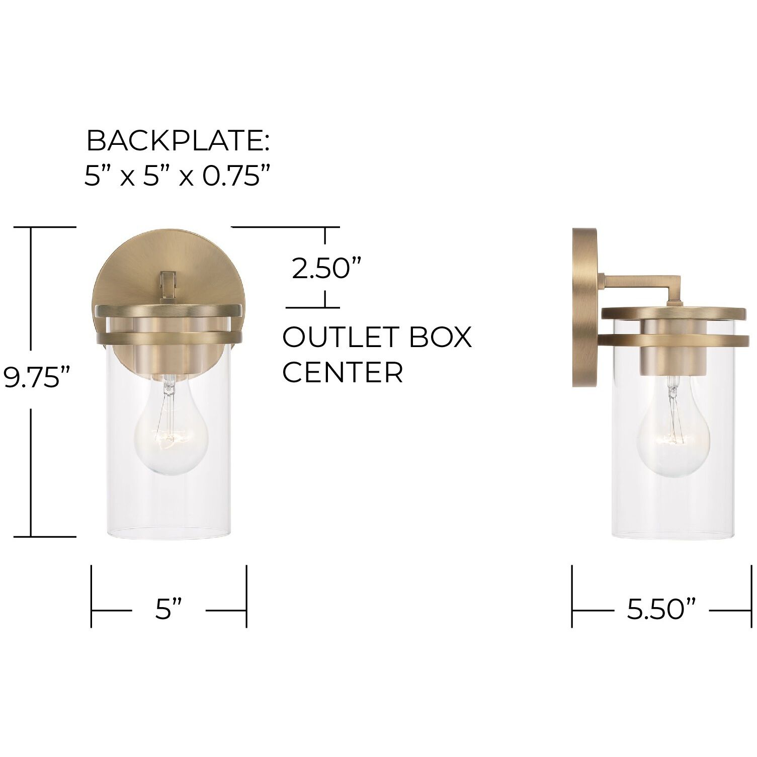 Fuller 1 Light 5 inch Aged Brass Sconce Wall Light
