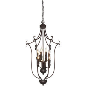 Maddy 9 Light 19 inch Rubbed Brown Up Chandelier Ceiling Light
