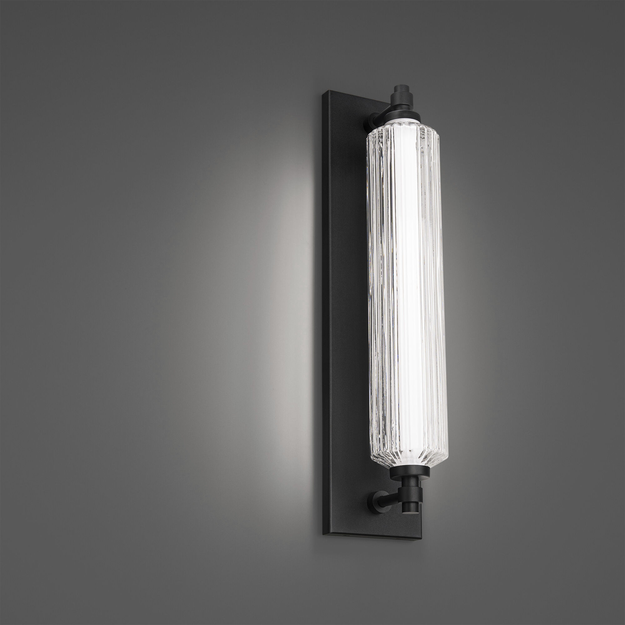 Portos LED 25 inch Black Outdoor Wall Light, dweLED