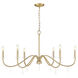 Toussant 6 Light 45 inch Modern Gold Chandelier Ceiling Light