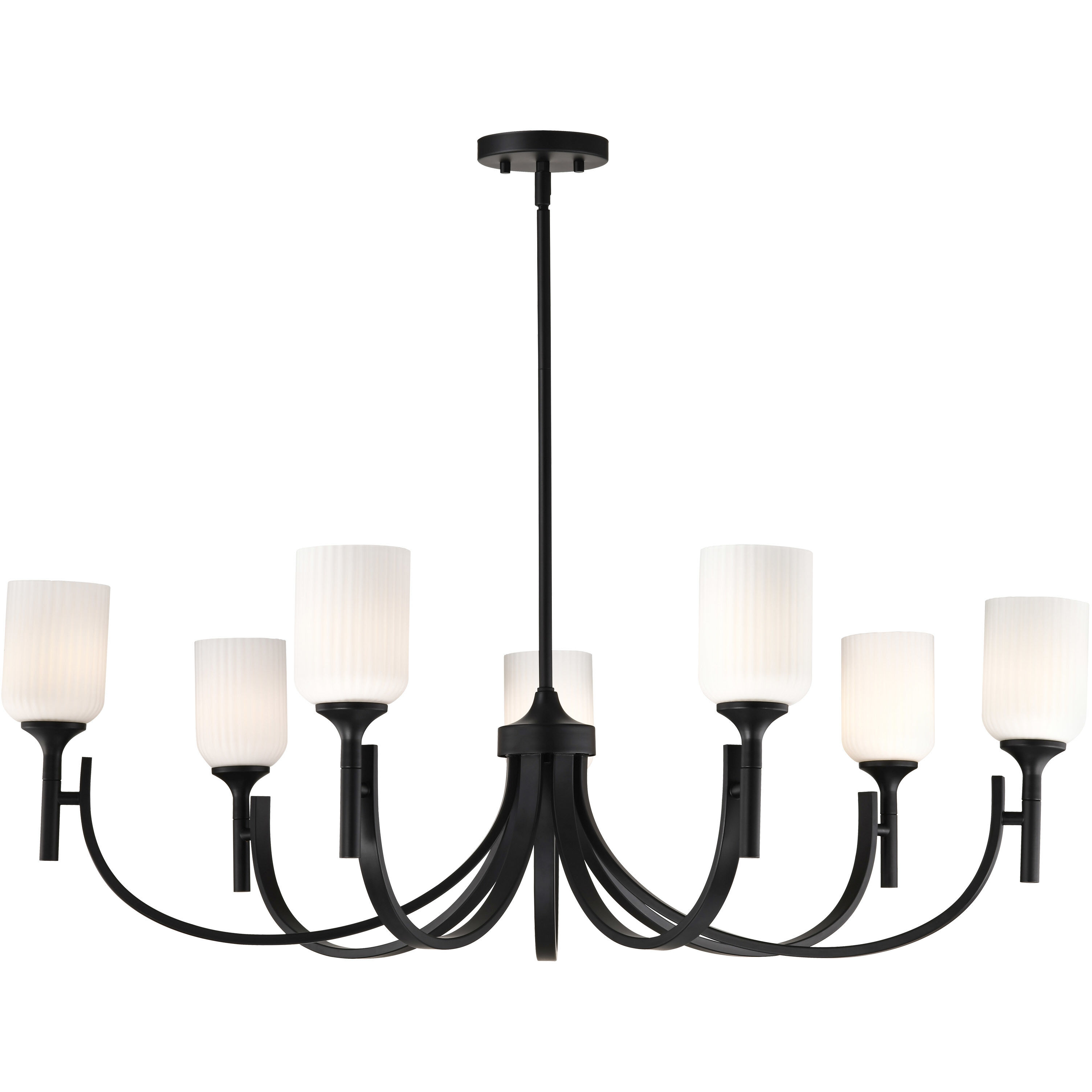 Solara 40 inch Matte Black Chandelier Ceiling Light
