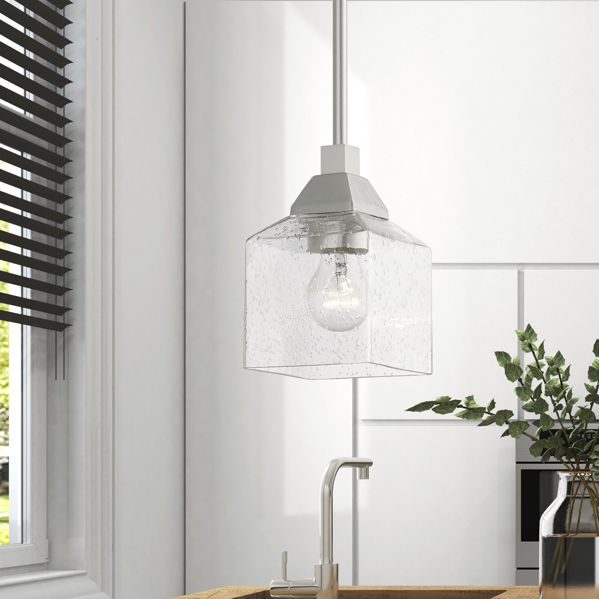 Aragon 1 Light 5 inch Brushed Nickel Mini Pendant Ceiling Light