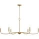 Ilia 6 Light 42.25 inch Brushed Gold Chandelier Ceiling Light