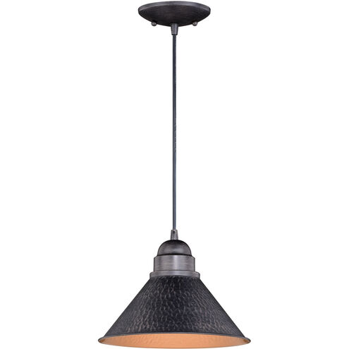 Outland LED 10 inch Aged Iron and Light Gold Outdoor Pendant