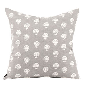 Square 20 inch Dandelion Pewter Pillow, with Down Insert