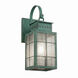 Norfield 1 Light 16 inch Verde Green Outdoor Sconce in Seedy Glass, Brass Traditions by Innovations Lighting