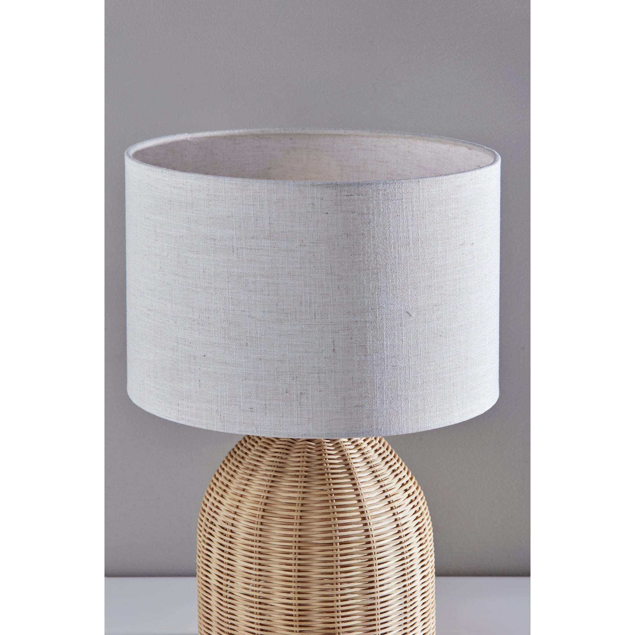 Bali 18 inch 60.00 watt Light Rattan Table Lamp Portable Light