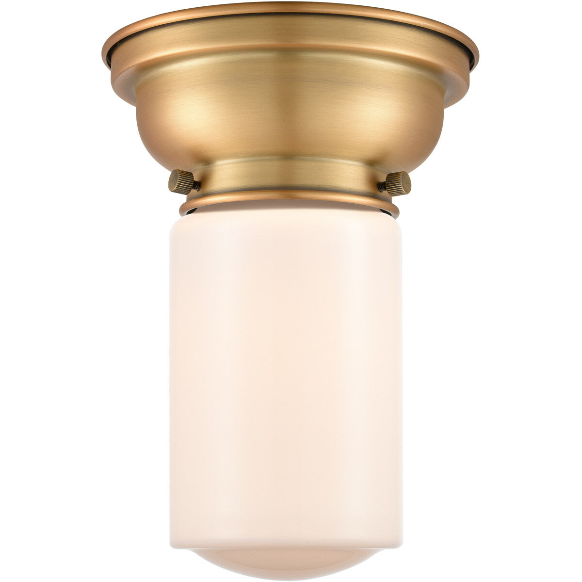Aditi Dover LED 6 inch Brushed Brass Flush Mount Ceiling Light in Matte White Glass, Aditi