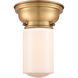 Aditi Dover LED 6 inch Brushed Brass Flush Mount Ceiling Light in Matte White Glass, Aditi