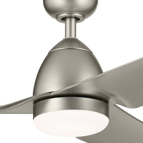 Fit 54 inch Painted Brushed Nickel with Silver Blades Ceiling Fan