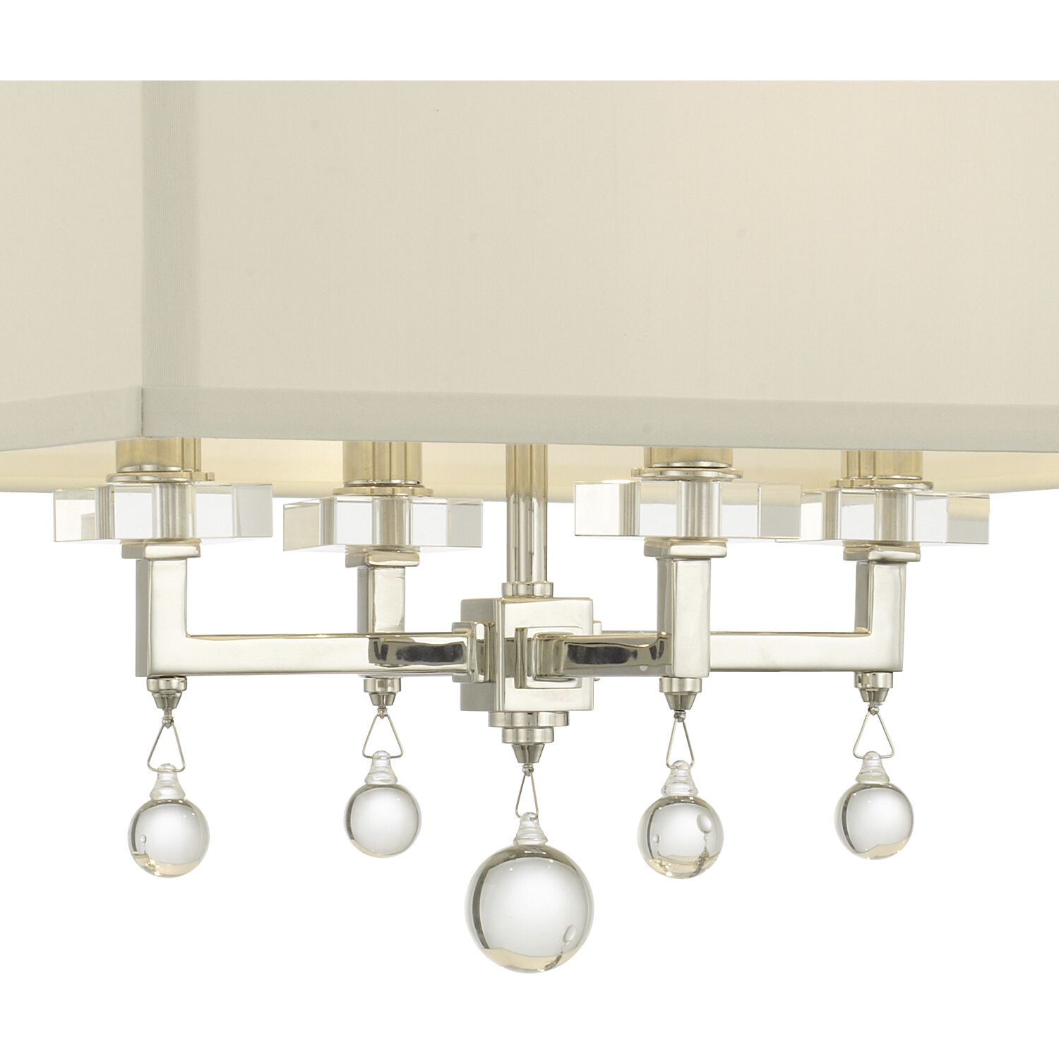 Paxton 4 Light 16 inch Polished Nickel Semi Flush Ceiling Light, Convertible
