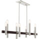 Helsinki 8 Light 10 inch Brushed Nickel with Bronze Accents Chandelier Ceiling Light