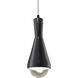 Radiance Collection LED 5 inch Carbon Matte Black with Brushed Nickel Pendant Ceiling Light