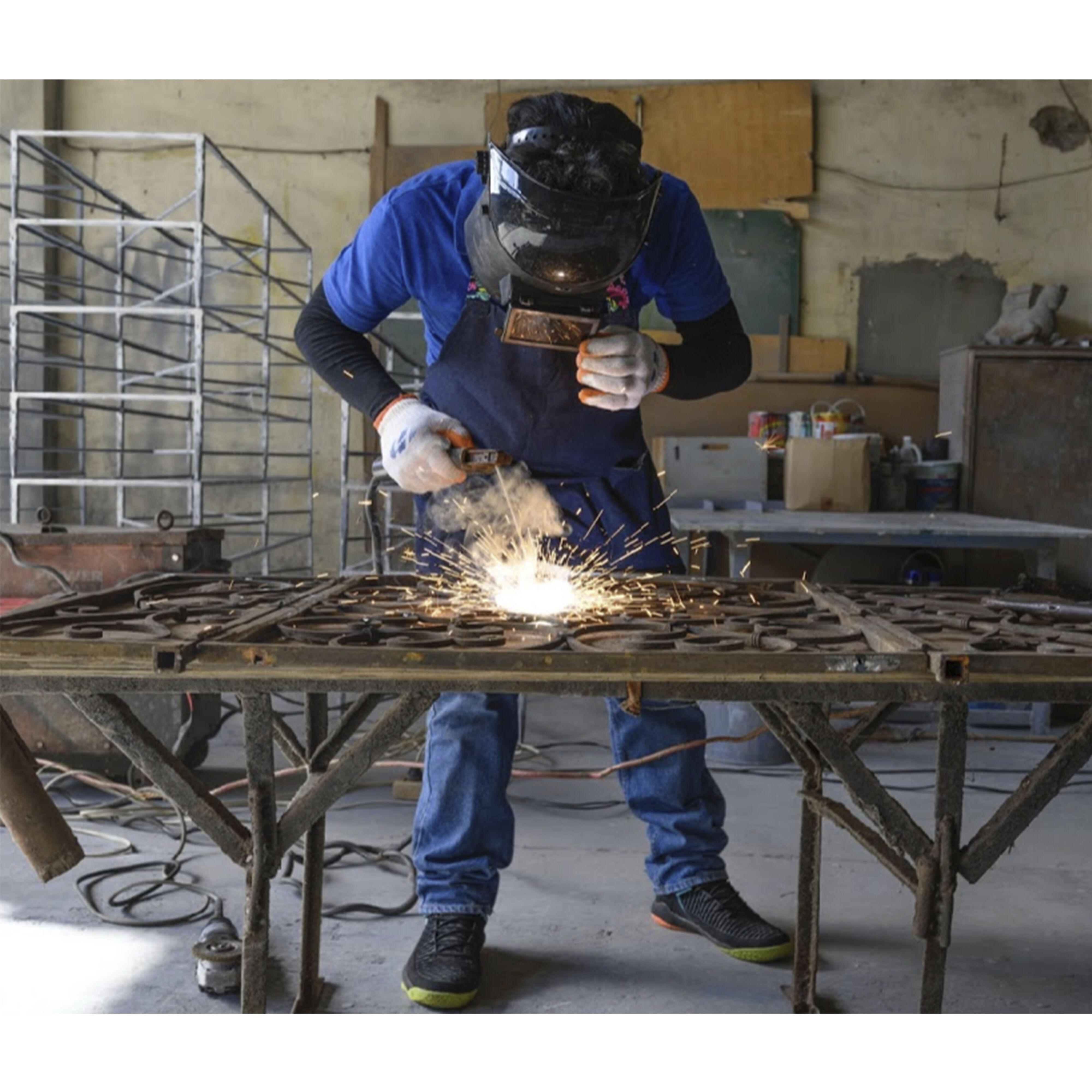 Zora Black Iron 19 X 12 inch Metalworks Accent Table, Pedestal