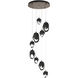 Chrysalis 9 Light 20.5 inch Bronze Pendant Ceiling Light in Black Crystal, Standard Pipe