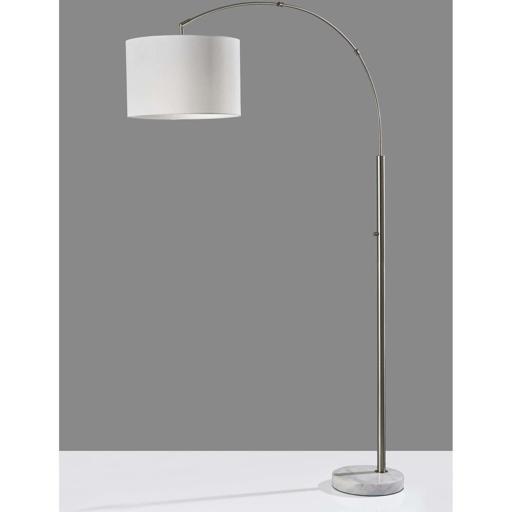 Rigley 71 inch 100.00 watt Brushed Steel Arc Floor Lamp Portable Light, Simplee Adesso
