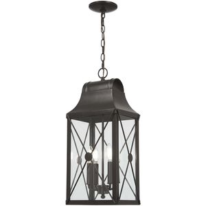 De Luz 4 Light 11 inch Oil Rubbed Bronze/Gold Outdoor Chain Hung, The Great Outdoors