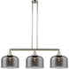 Franklin Restoration X-Large Bell 3 Light 42 inch Polished Nickel Island Light Ceiling Light in Plated Smoke Glass, Franklin Restoration
