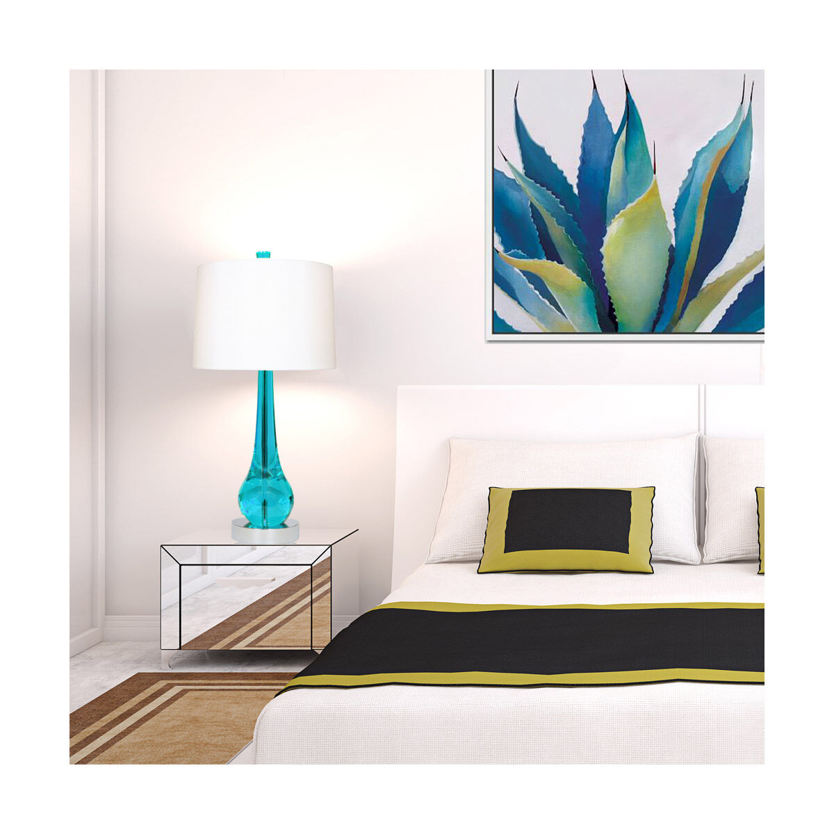 Charming 33 inch 150 watt Chrome Table Lamp Portable Light, Fantasy