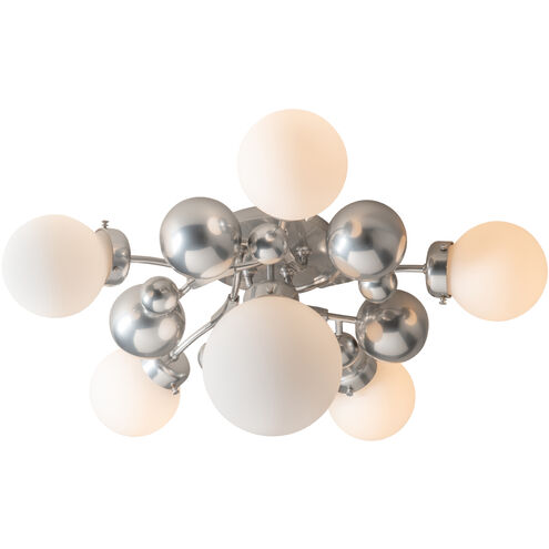 Sprig 6 Light 27.9 inch White Semi-Flush Ceiling Light in Opal