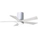 Atlas Irene-5HLK 42 inch Gloss White with Matte White Blades Ceiling Fan, Flush Mounted