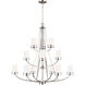Robie 12 Light 40 inch Brushed Nickel Chandelier Ceiling Light