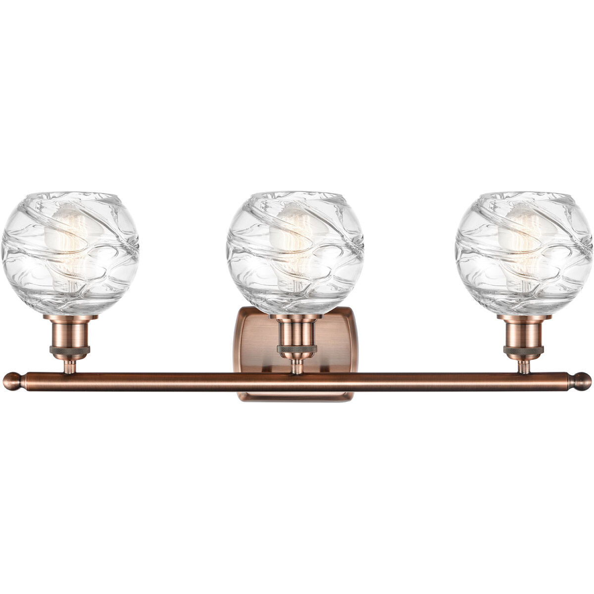 Ballston Small Deco Swirl LED 26 inch Antique Copper Bath Vanity Light Wall Light, Ballston