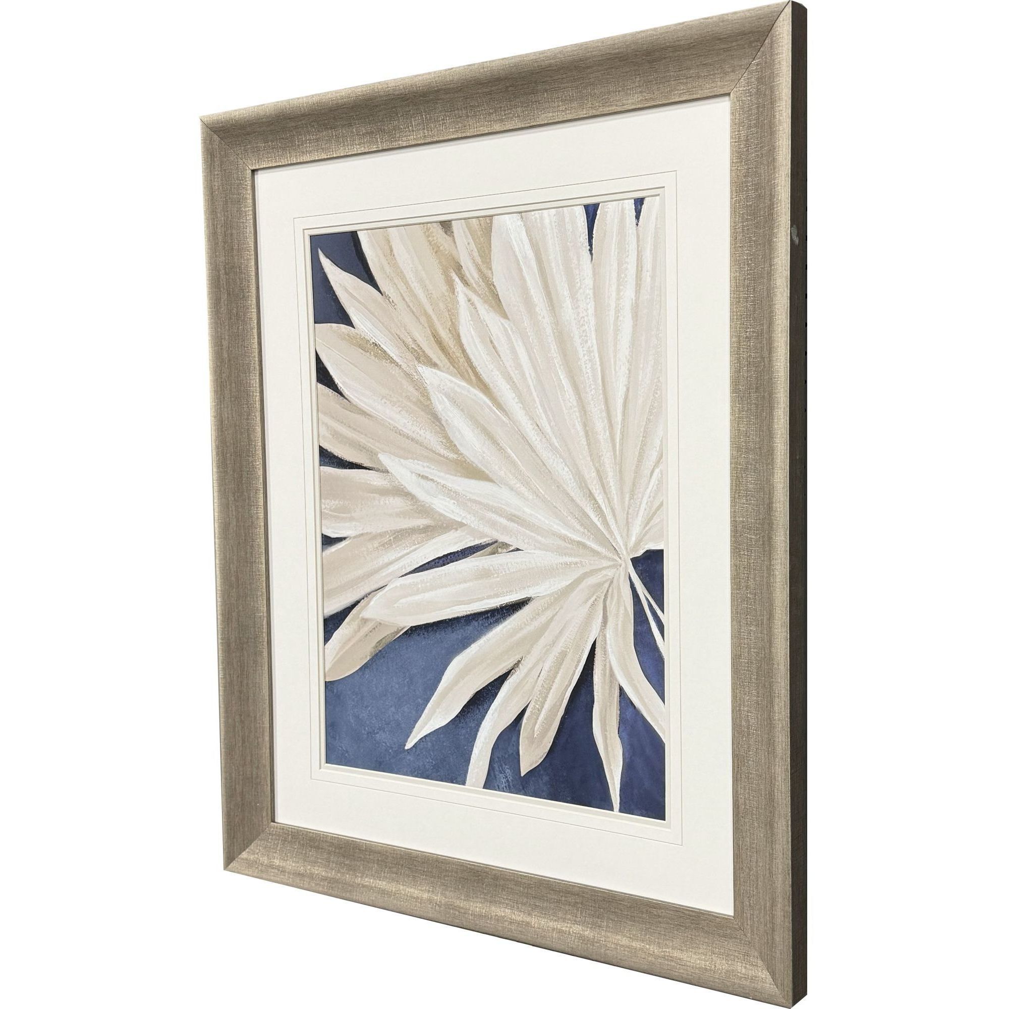 Blue Dry Palms Blue and Beige Framed Art, Propac