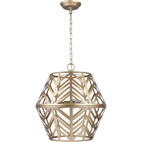 Madison 3 Light 17 inch Painted Gold Chandelier Ceiling Light
