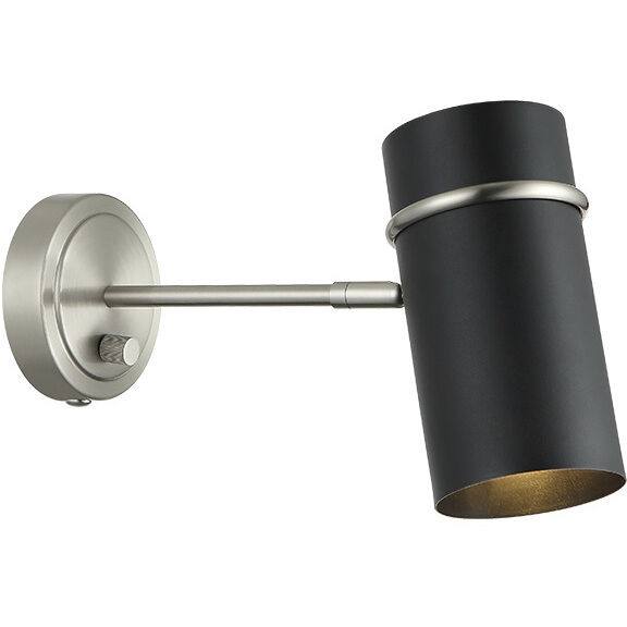 Cilindro 1 Light 4.75 inch Brushed Nickel and Matte Black Wall Sconce Wall Light