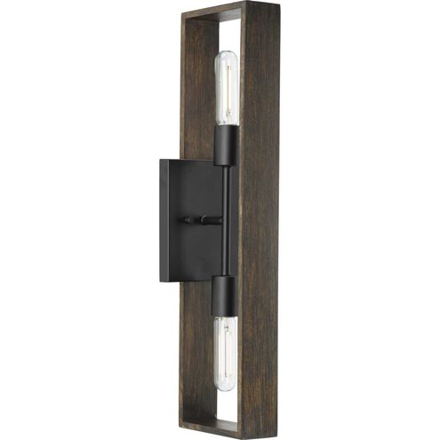 Boundary 2 Light 24 inch Matte Black Wall Bracket Wall Light, Design Series