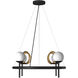 EVOLV LED 22 inch Matte Black with Brass Ring Chandelier Ceiling Light, Halo Family