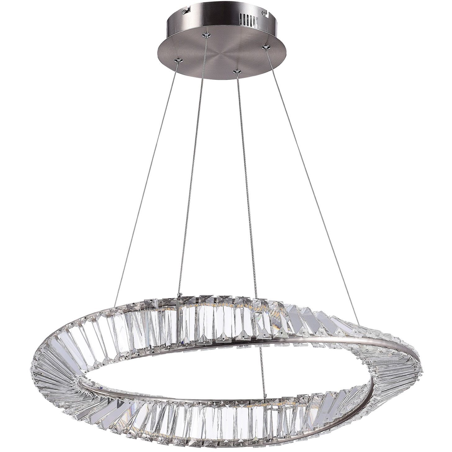 Stella 23.75 inch Satin Nickel Pendant Ceiling Light