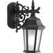 Welbourne 1 Light 13 inch Black Outdoor Wall Lantern in Etched, Fluorescent