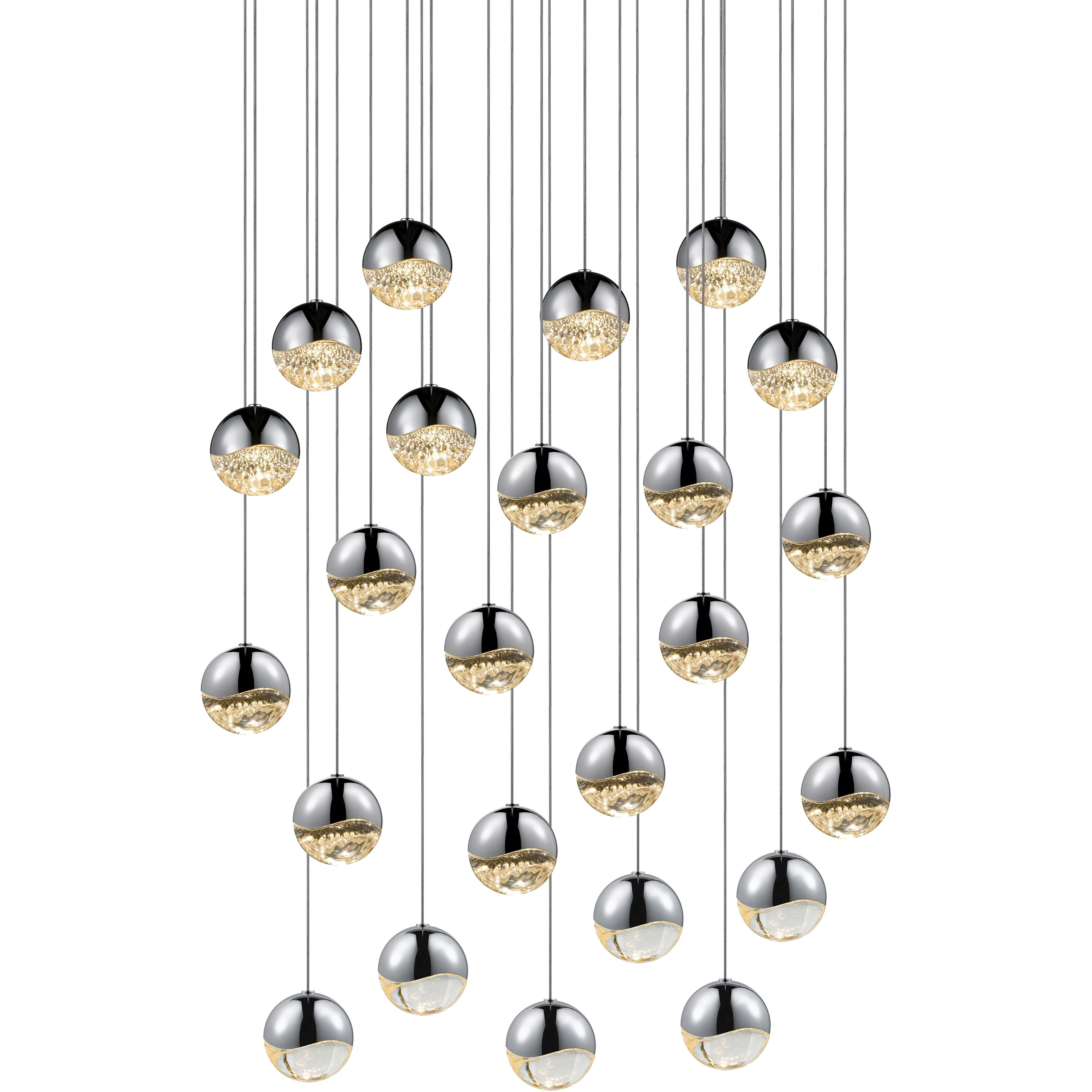 Grapes LED 26.25 inch Polished Chrome Cluster Pendant Ceiling Light in Medium