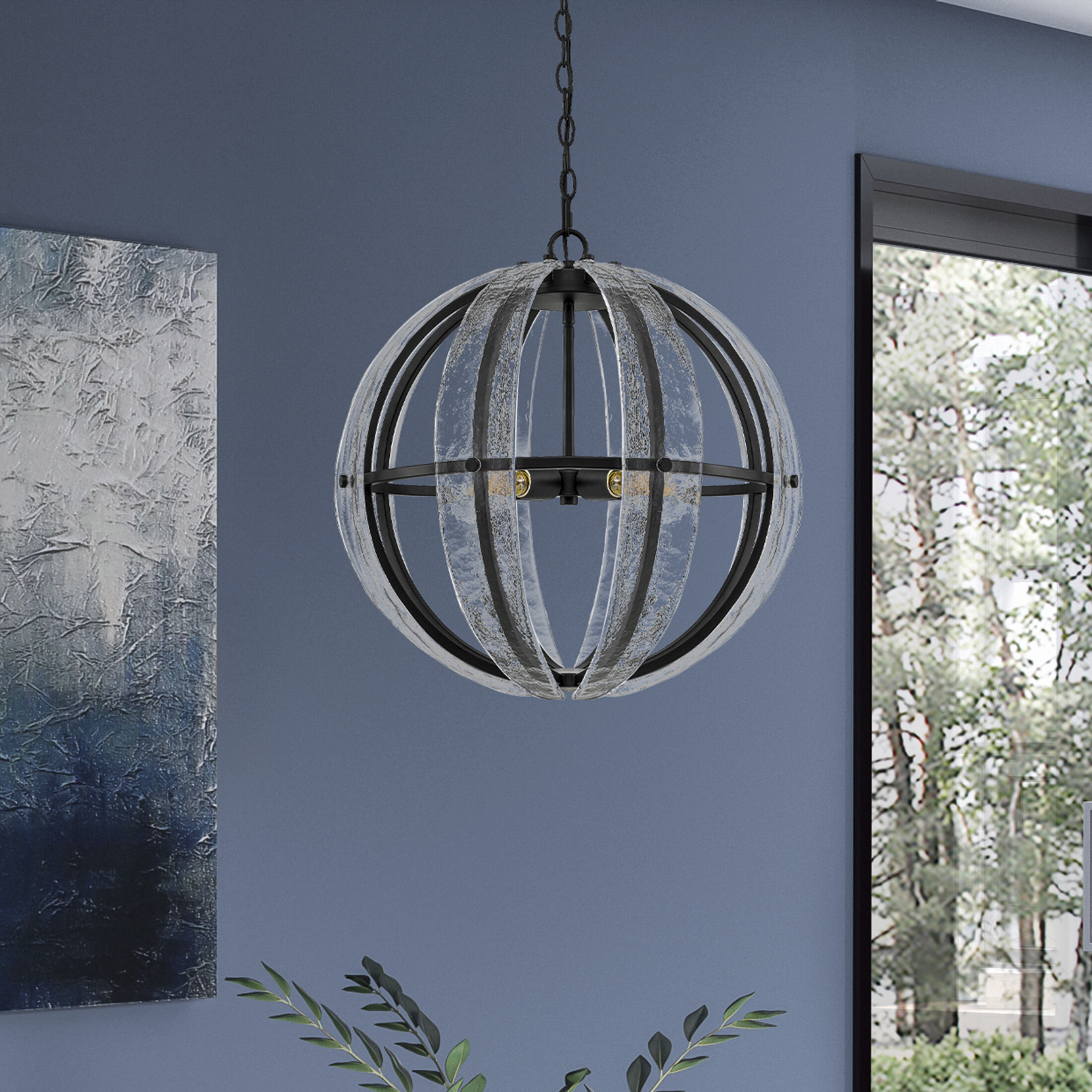 Dre 4 Light 22 inch Matte Black Pendant Ceiling Light