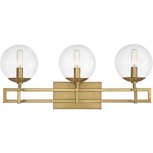 Crosby 3 Light 24 inch Warm Brass Bathroom Vanity Light Wall Light, Essentials