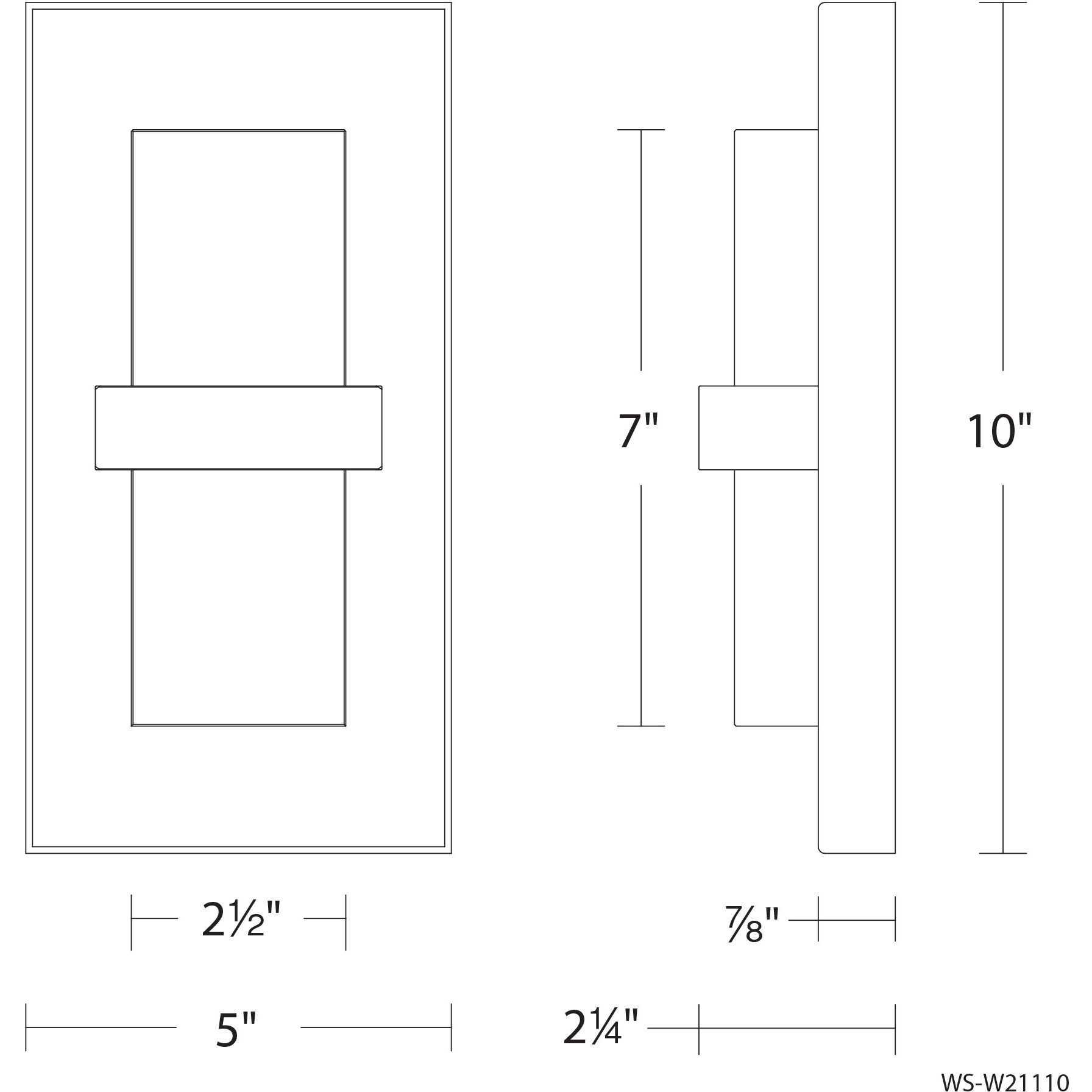Bandeau LED 10 inch Black Outdoor Wall Light in 3500K, dweLED