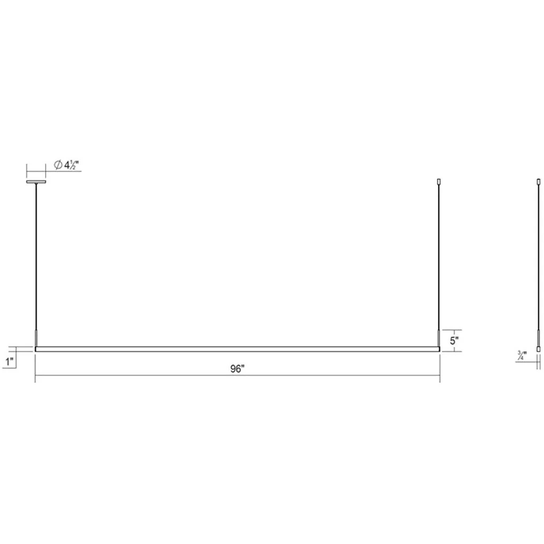 Thin-Line LED 96 inch Satin White Pendant Ceiling Light in 8ft., 3000K