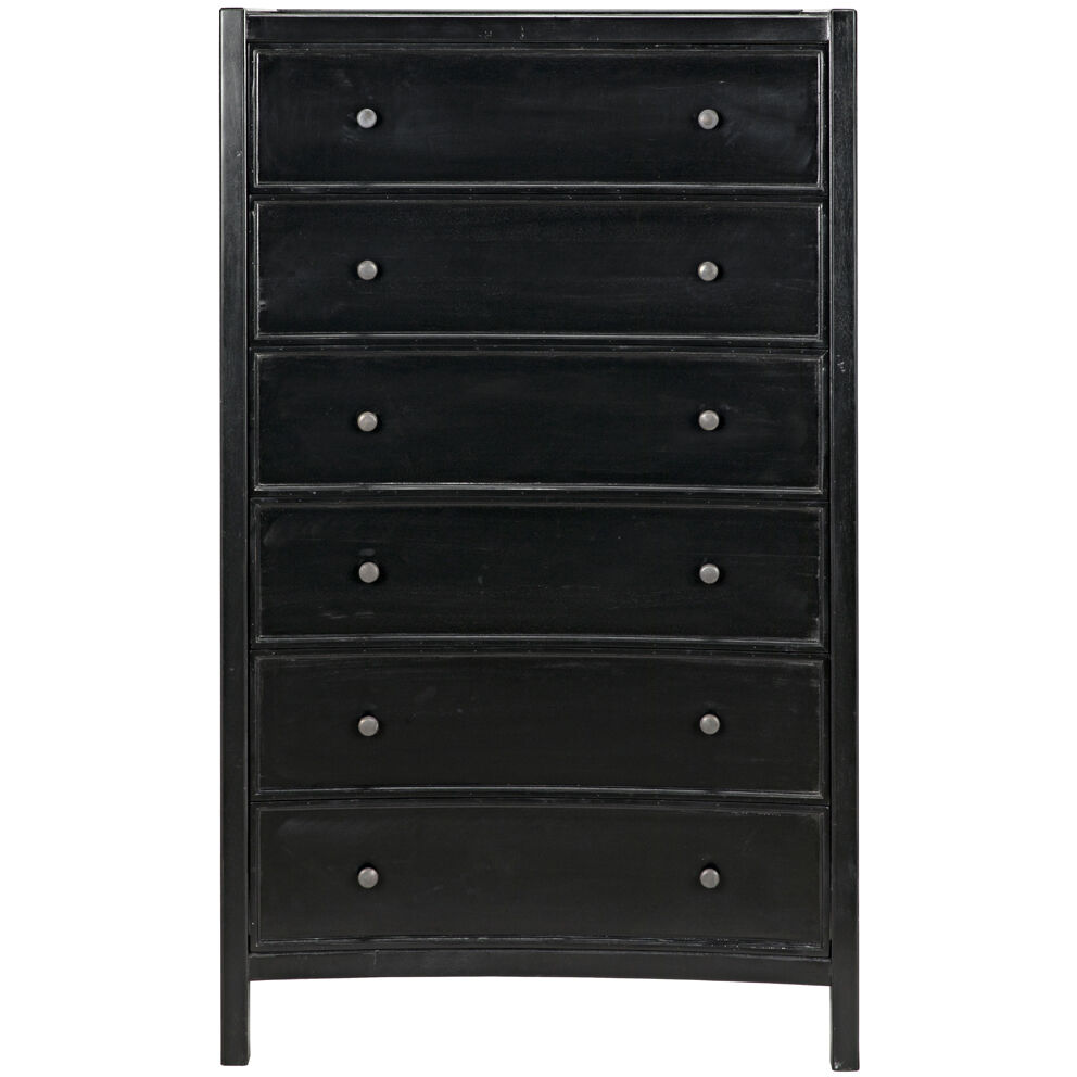 Hampton Hand Rubbed Black Dresser, Tall Boy