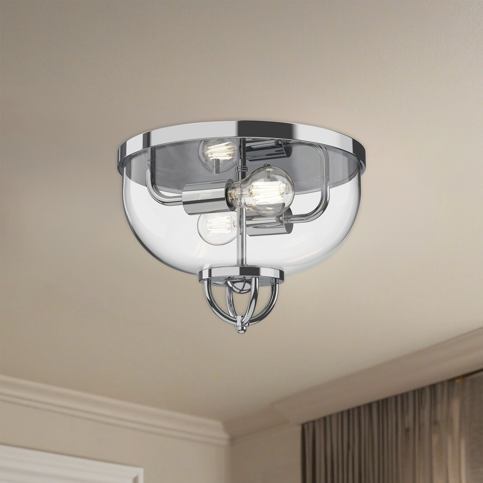 Alora Mood Lancaster 2 Light 12.63 inch Chrome Flush Mount Ceiling Light