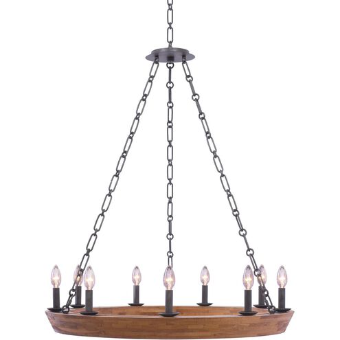 Lansdale 9 Light 33 inch Black Iron Chandelier Ceiling Light