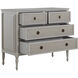 Caroline Cerused White and Painted Burlap Chest