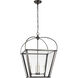 Chapman & Myers Riverside 4 Light 21 inch Bronze Square Lantern Pendant Ceiling Light, Medium